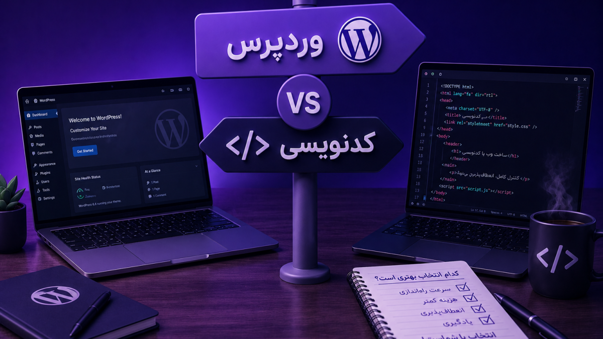 مقایسه وردپرس و کدنویسی برای طراحی سایت